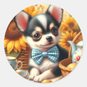 Cute Chihuahua Puppy Classic Round Sticker