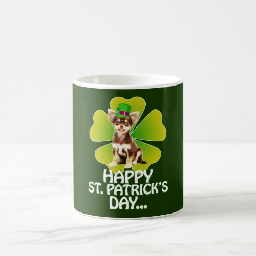 Cute Chihuahua Puppy Hat St Patrick Day Coffee Mug