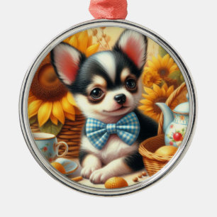 Cute Chihuahua Puppy Metal Ornament
