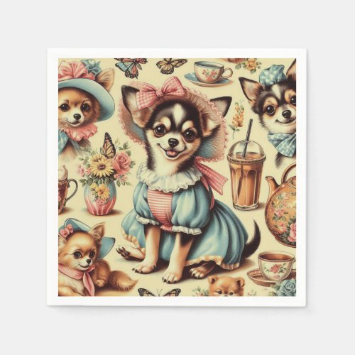 Cute Chihuahua Puppy Painting Napkins