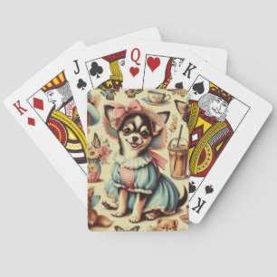 Cute Chihuahua Puppy Painting Poker Cards