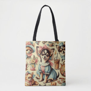 Cute Chihuahua Puppy Painting Tote Bag