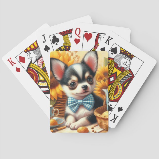 Cute Chihuahua Puppy Poker Cards (Back)