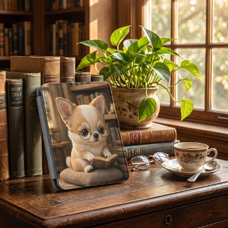 Cute Chihuahua Reading Kindle Cover
