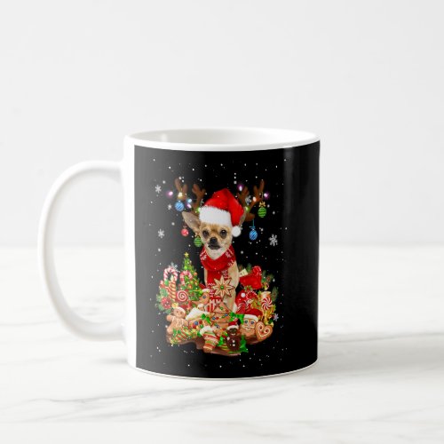 Cute Chihuahua Reindeer Christmas Lighting Santa X Coffee Mug