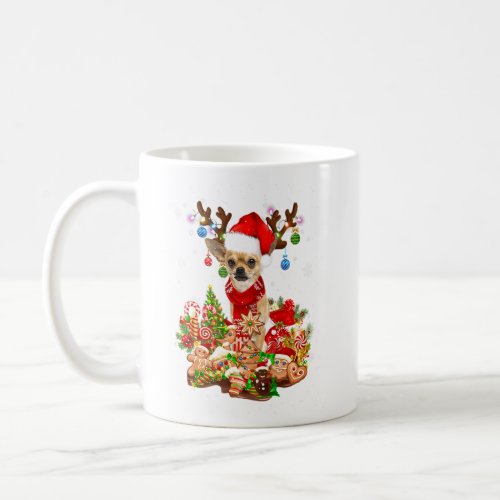 Cute Chihuahua Reindeer Christmas Lighting Santa X Coffee Mug