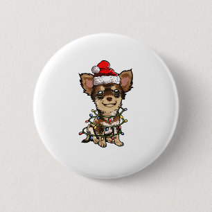 Cute Chihuahua Santa Christmas Tree Lights Xmas Do Button