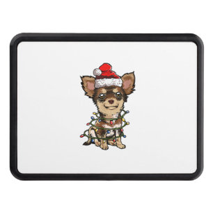 Cute Chihuahua Santa Christmas Tree Lights Xmas Do Hitch Cover