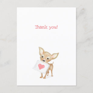 Cute chihuahua thank you postcard