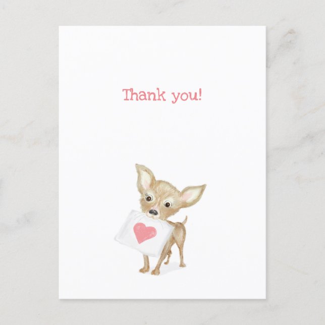 Cute chihuahua thank you postcard (Front)