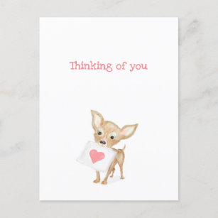 Cute chihuahua thinking of you postcard