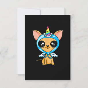 Cute Chihuahua Unicorn Puppy Kids and Dog Pet love RSVP Card