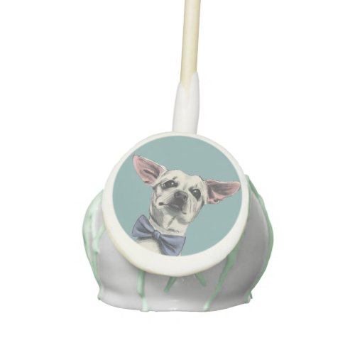 Cute Chihuahua with Bow Tie Drawing Cake Pops