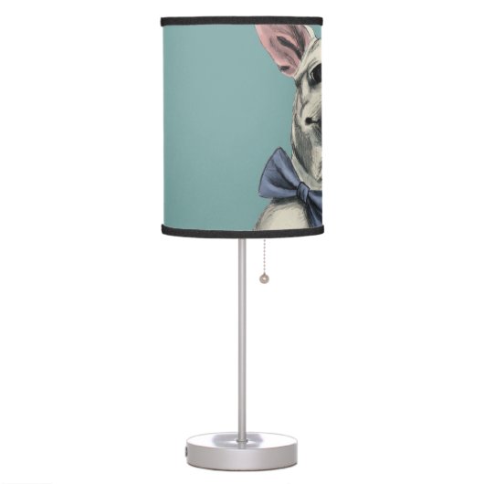 Cute Chihuahua with Bow Tie Drawing Table Lamp (Left)