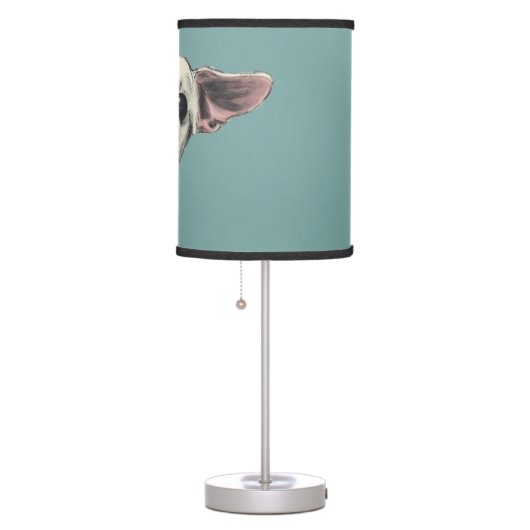 Cute Chihuahua with Bow Tie Drawing Table Lamp (Right)