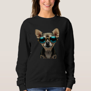 Cute Chihuahua with Sunglasses Sweatshirt