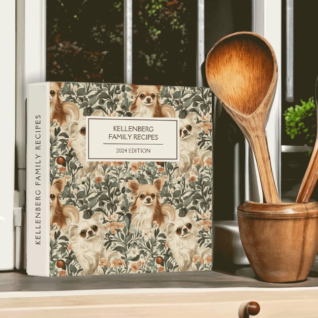 Cute Chihuahuas Family Memories or Recipes Book 3 Ring Binder (Creator Uploaded)