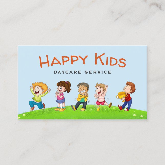 Cute Child Daycare Babysitting Service Business Card (Front)