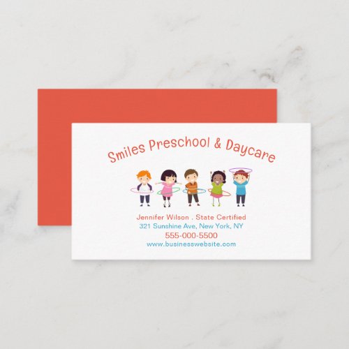 Cute Child Daycare Childcare Center Service Business Card