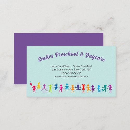 Cute Child Daycare Childcare Center Service Business Card