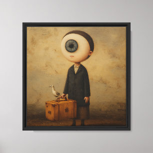 Cute Child Dreamscape Surreal Vintage Digital Illu Canvas Print