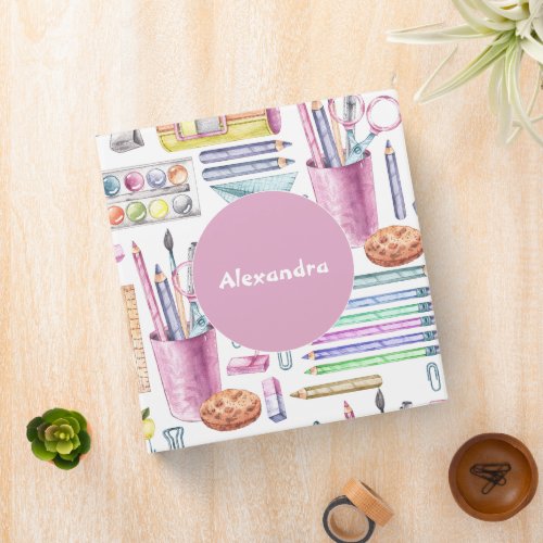 Cute Child School Memories 3 Ring Binder