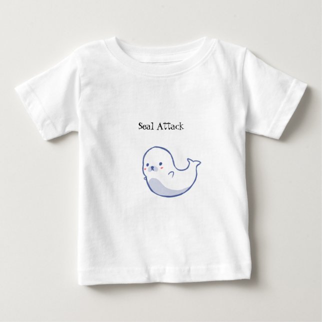 Cute Child Seal Attack T Shirt Animal Sea Creature (Front)