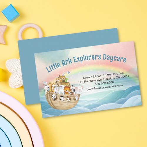 Cute Childcare Daycare Noahs Ark Business Card