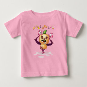 Cute Childish pumpkin Halloween Monster Toddler Baby T-Shirt