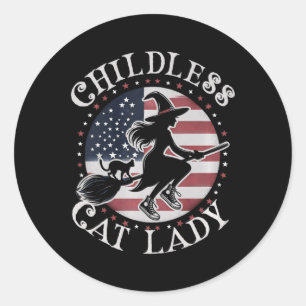 Cute Childless Cat Lady Wicked Witches For Kamala Classic Round Sticker