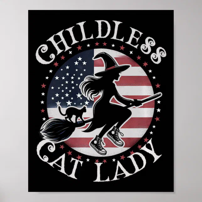 Cat Paddle Design Cute Childless Cat Lady Wicked Witches For Kamala Poster | Zazzle