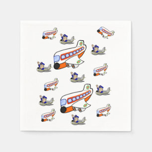 Cute Children Airplane Paper Napkin