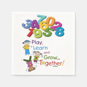 Cute Children Alphabet Numbers Paper Napkins
