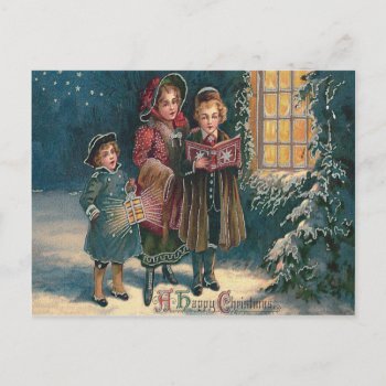 Cute Children Carolers Caroling Postcard by kinhinputainwelte at Zazzle