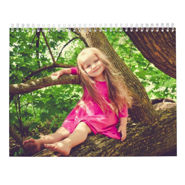 Cute Children Funny kids Nature Outdoors Photos Calendar (Back)