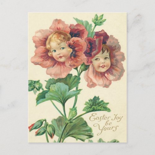 Cute Children Red Carnation Postcard