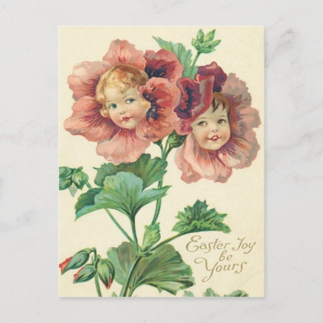 Cute Children Red Carnation Postcard (Front)