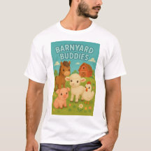 Cute children"s graphic of small barnyard animals