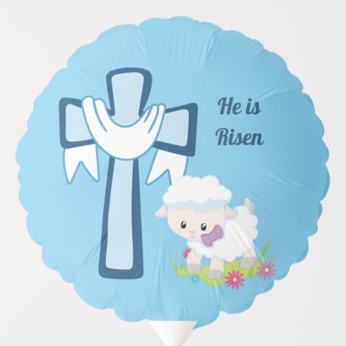 Cute Childrens Baptism Easter Little Lamb Boy Balloon