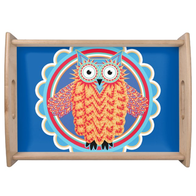 Cute Children's Birthday Party Owl Serving Tray (Front)