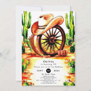 Cute Children's Cowboy Birthday Invitation