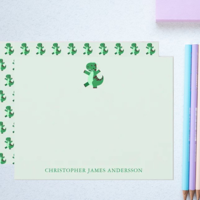 Cute Children's Dinosaur Personalized  Note Card (Creator Uploaded)
