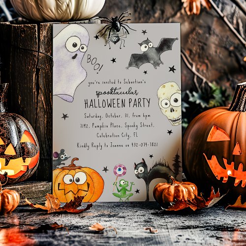 Cute Childrens Fun Halloween Invitation