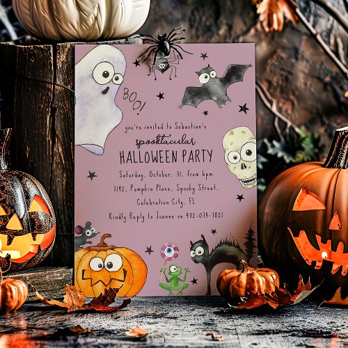 Cute Childrens Fun Halloween Invitation