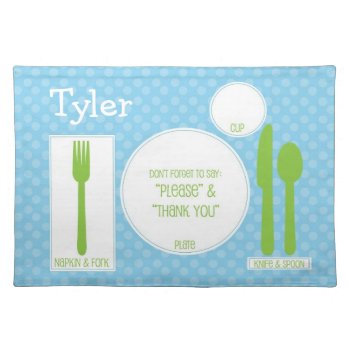 Cute Children's Proper Manners Polka Dot Place Mat by brookechanel at Zazzle