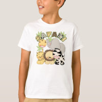 cute children's tshirt with safari jungle animals