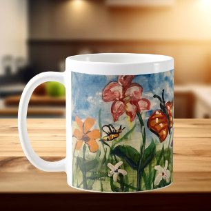 Cute Children's Watercolor Art Butterflies Coffee Mug