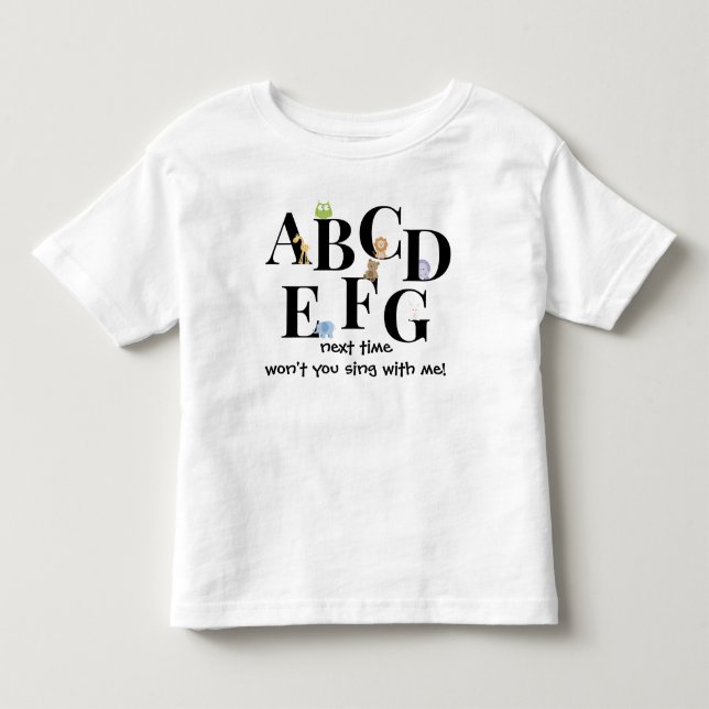 Cute Child's Alphabet Shirt, ABCDEFG... Toddler T-shirt (Front)