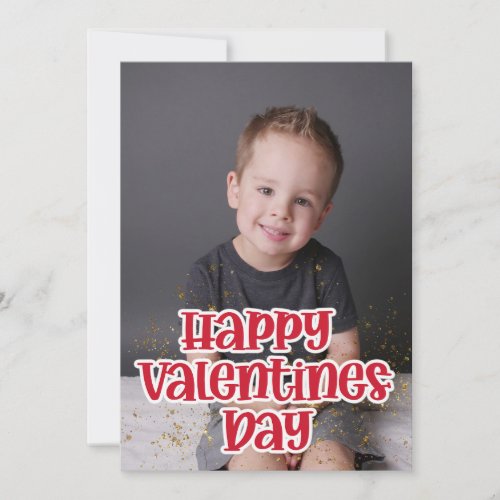 Cute Childs Photo Happy Valentines Day  Holiday Card