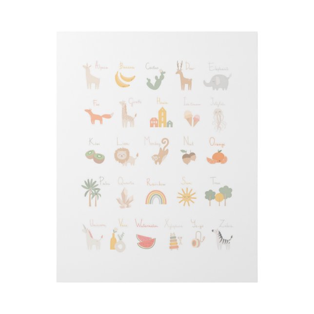 Cute Child's Watercolor Alphabet Gallery Wrap (Front)